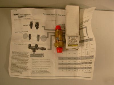 Henry straight thru brass relief valve #5230 1/4