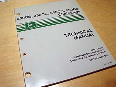 John deere 200CS 230CS 300CS 550CS saw service manual