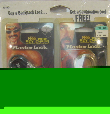 New wcw master lock combination lock & lock carabiner / 