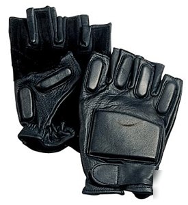 1 pair swat gloves half finger medium police leather gl