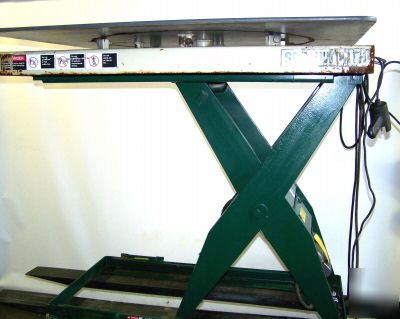 1500 lb hydraulic scissor lift table w/turntable, 