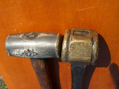 2 vintage non-sparking tools brass hammer/mallets ampco