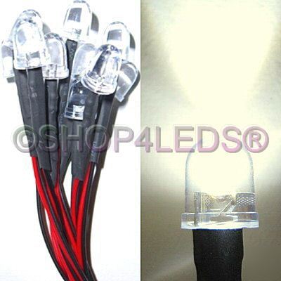 20 pcs 12VDC 10MM 40Â° 5-chips white led 100MA@280KMCD