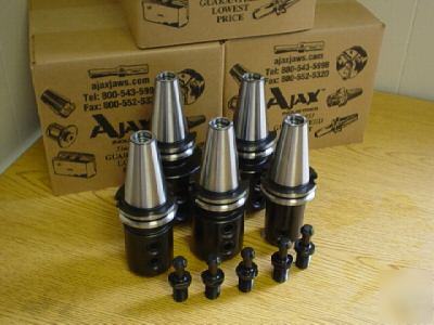 Cat 40 5 bison cnc end mill holders &5 retention knobs 