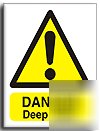 Deep water sign-adh.vinyl-300X400MM(wa-085-am)