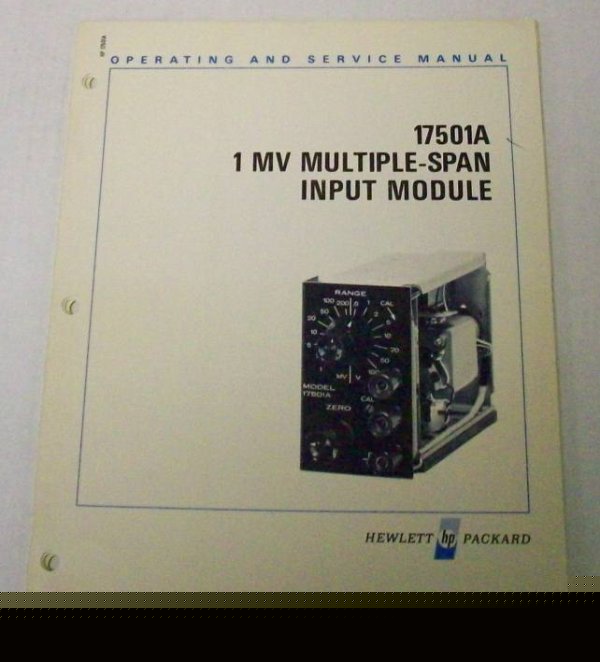 Hp 17501A operating & service manual