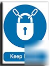 Keep locked sign-semi rigid-200X250MM(ma-034-re)