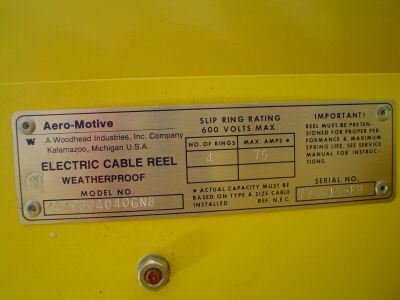 Aero-motive electric cable reel series 2479 w/32