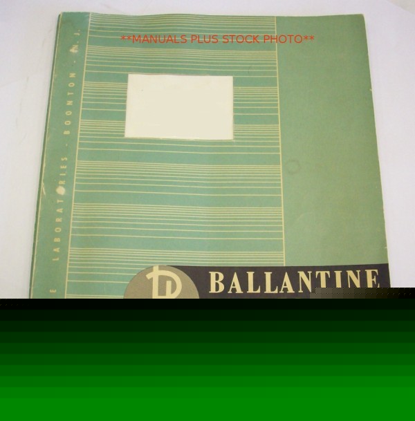 Ballantine 310B op/service manual - $5 shipping 