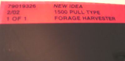 New idea 1500 forage harvester part catalog micro fiche