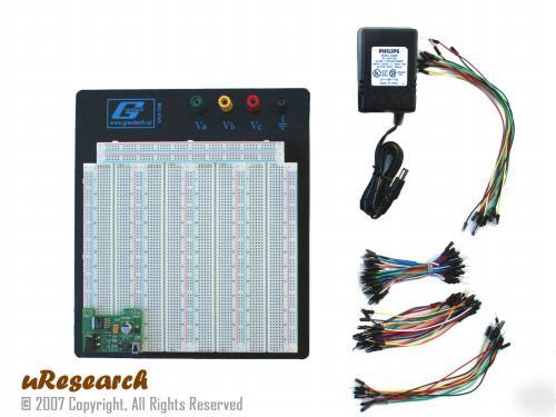 Solderless breadboard 3520 pts 5V regulator adapter kit