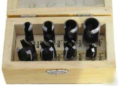 20- wood plug cutter 8-pc set woodworking drill bits