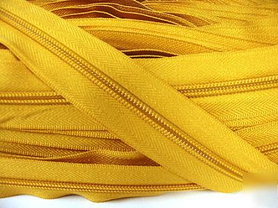 #5 nylon coil continuous zipper chain 100YD (846) gold
