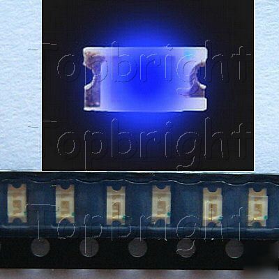 50 pcs 1206 smt smd 250 mcd blue led free ship