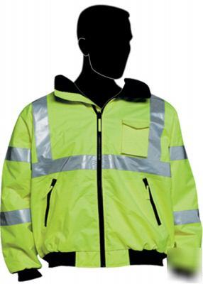 Ansi osha class iii 3 ii 2 bomber safety jacket lime xl