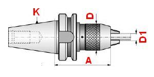 Bison cat-40 keyless drill chuck-1/8