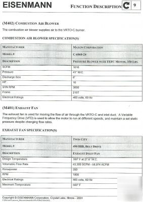 Eisenmann thermal oxidizer series 5000 VRT0-c, 2001