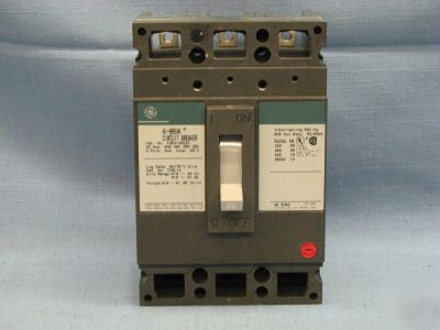 Ge THED136020 20 amp 600 volt 3 pole circuit breaker