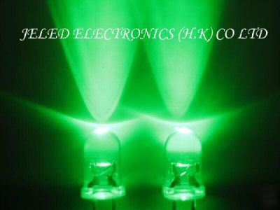 New 200X 5MM pure green led lamp 25,000MCD diy f/ship