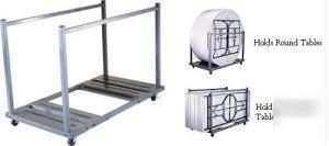 New folding table storage unit rolling cart rack caddy