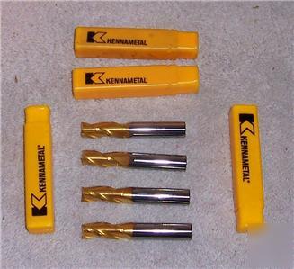 New kennametal 7/16 3 flute end mill HEC438S3 KC610 4PC