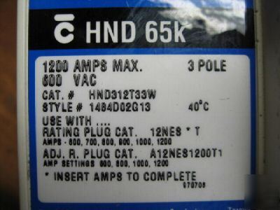 Ch westinghouse 1200 amp 1200A a HND312T33W 12NES600T