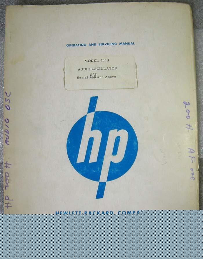 Hp 200H audio oscillator manual