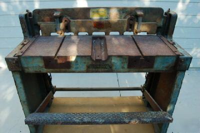 Wysong 3' stomp foot shear sheet metal hvac 36