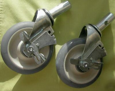 2 jarvis pemcos hvy duty swivel casters - brakes - usa