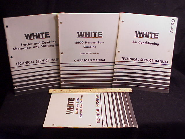 1976 white 8600 8800 harvest boss combine manual s 4VOL