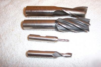 4 end mills,niagara made in usa 3/4