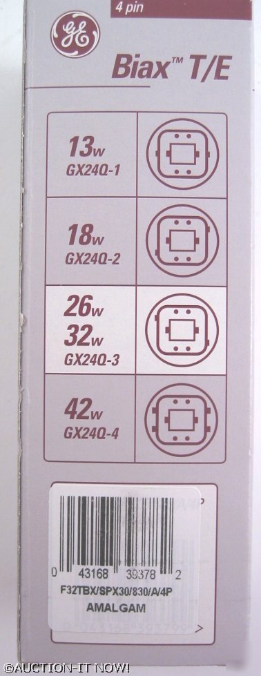 Box of 10 ge biax t/e 32W compact fluorescent lights