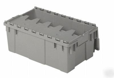 20X12X7 attached lid plastic storage container box bin 