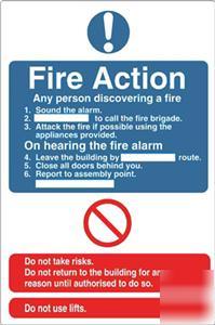 Fire exit action plan- s/a vinyl-office,pub,flat,hotel