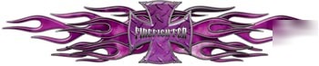 Flaming firefighter decal reflective 12