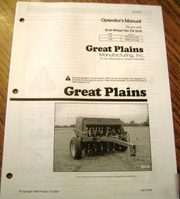 Great plains 705 1005 no till drill operator's manual