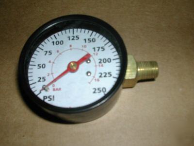 Sellerocity Heavy Duty Compressor Air Gauge – 200 PSI, Back Mount, Fits Campbell Hausfeld GA015505AV