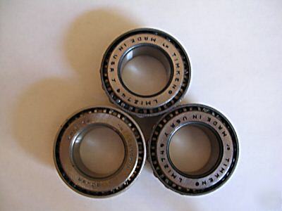 3 timken LM12749 tapered roller bearings.88 bore