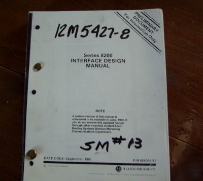 Allen bradley 8200 cnc interface design manual 