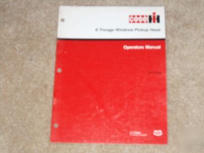 Case ih 6' windrow pickup head operator's manual