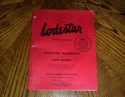 Chisholm-moore chain hoist owner's manual no. 80-aa