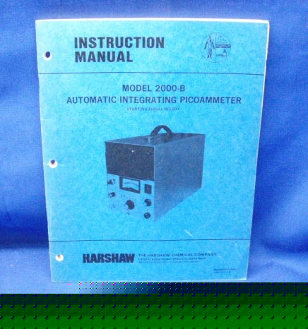 Harshaw model 2000-b instruction manual w/schematics
