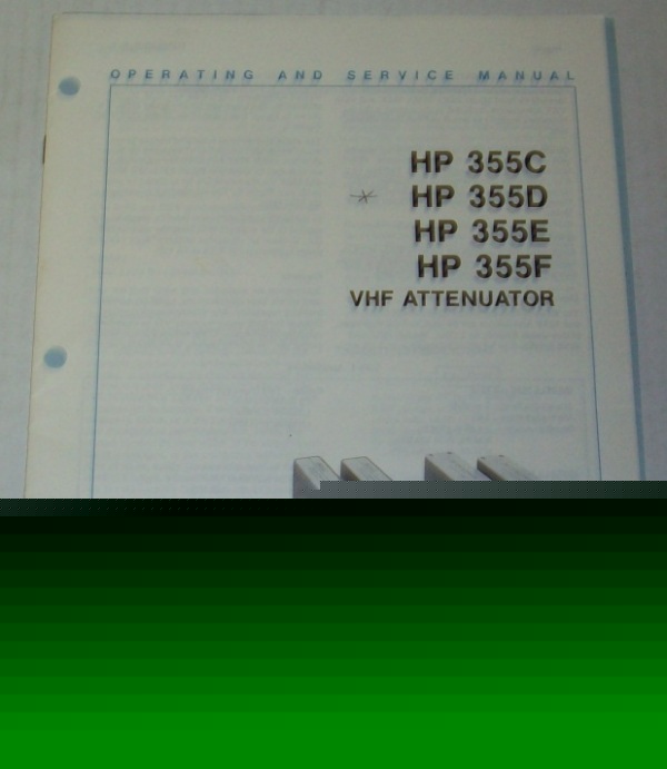 Hp 355C/d/e/f vhf attenuator operating & service manual
