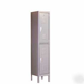 New double tier standard lockers gray or tan