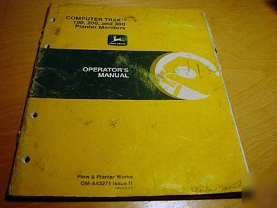 John deere computer trak 100 200 300 operator's manual