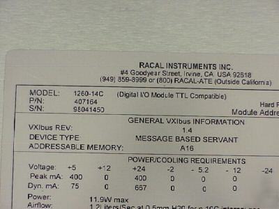 Racal 1260-14C digital i/o module