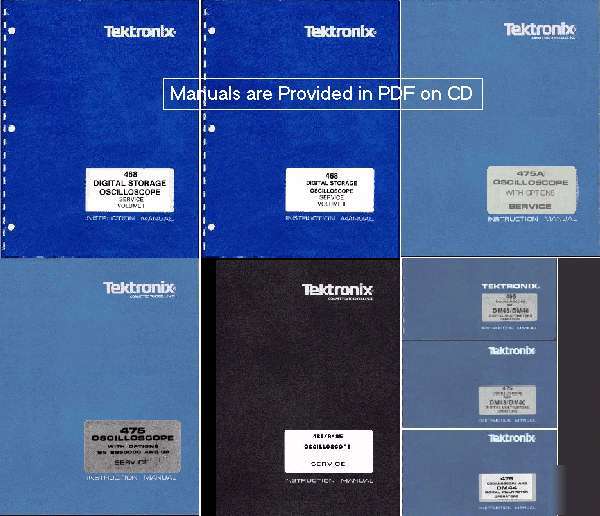 Tek 468 475 475A 485 service/op 7 volumes manuals set