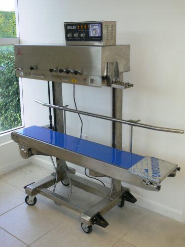 Apolo S1000 continuous vertical band sealer inox +coder