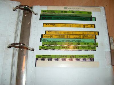 Deutz allis claas machinery parts books, microfiche