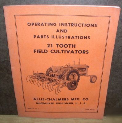 Vintage allis chalmers field cultivators manual